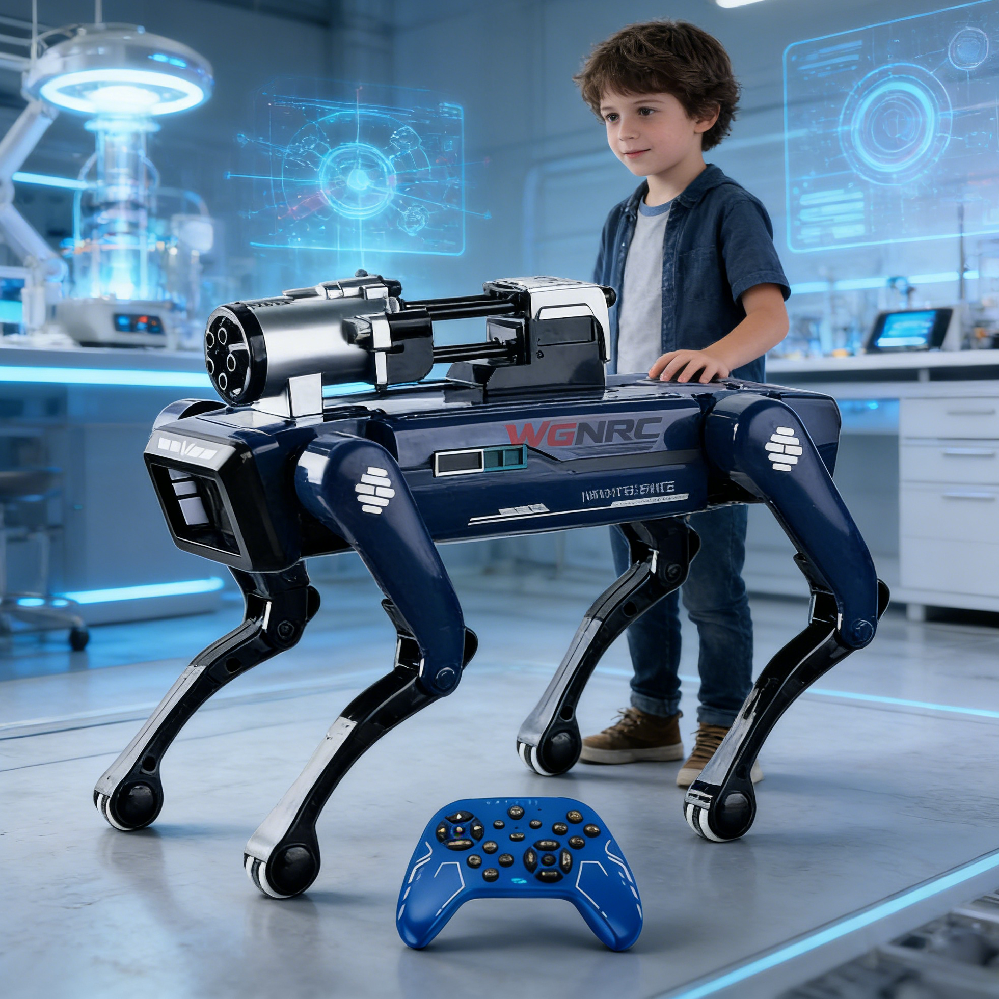 WGNRC 8020 AI Smart Robot Dog,Intelligent APP Control Robot Dog Toys Electronic Pet Robot Toys Shooting Water Ball Machine Dog